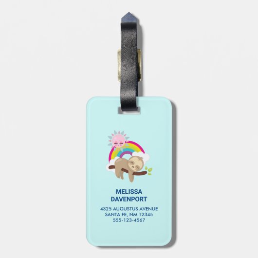 スロットモード有効おもしろいイラストレーション ラゲッジタグ (裏面縦)