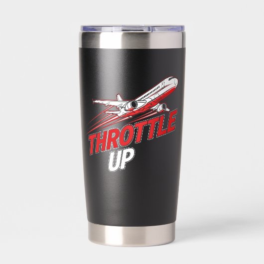 スロットルアップ飛行機 保温保冷タンブラー (正面)