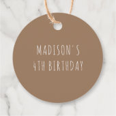 スロッパーソナライズされたスガール誕生日 フェイバータグ (裏面)