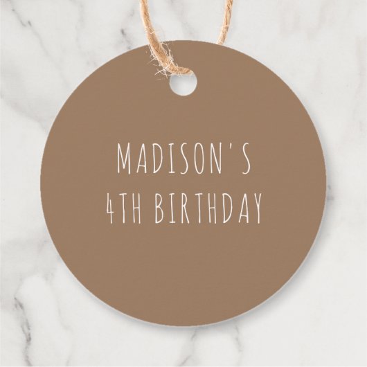 スロッパーソナライズされたスガール誕生日 フェイバータグ (裏面)