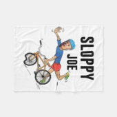 スロッピージョーランニングティーの国は乗馬のようである フリースブランケット (正面(横))