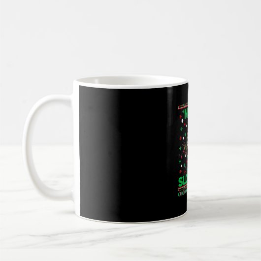 スロッメリーマススおもしろいマス醜いクリスマス コーヒーマグカップ (左)