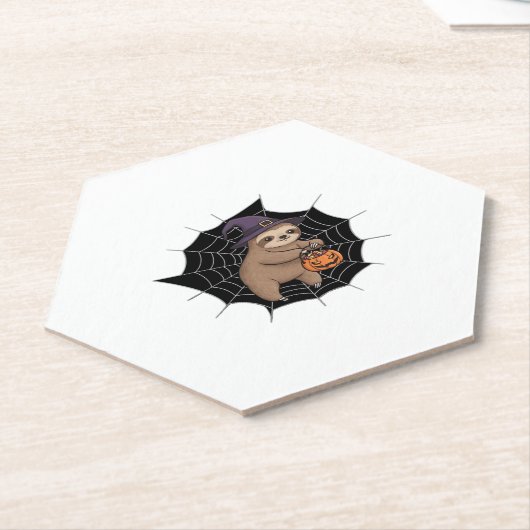 スロッ不気味スハロウィーンおもしろい – かわいいトリックまたはトリートA ペーパーコースター (アングル)