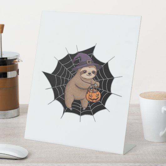 スロッ不気味スハロウィーンおもしろい – かわいいトリックまたはトリートA 台座サイン (インサイチュ)