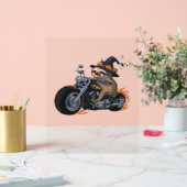 スロッ不気味トバイライドハロウィーンバイクもしくは自転車に乗る人おもしろいC アクリルサイン (ウェディング)