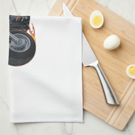 スロッ不気味トバイライドハロウィーンバイクもしくは自転車に乗る人おもしろいC キッチンタオル (四つ折り)