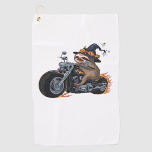 スロッ不気味トバイライドハロウィーンバイクもしくは自転車に乗る人おもしろいC ゴルフタオル