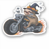 スロッ不気味トバイライドハロウィーンバイクもしくは自転車に乗る人おもしろいC シール (正面)