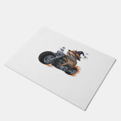 スロッ不気味トバイライドハロウィーンバイクもしくは自転車に乗る人おもしろいC ドアマット (アングル)