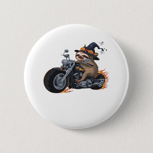 スロッ不気味トバイライドハロウィーンバイクもしくは自転車に乗る人おもしろいC 缶バッジ (正面)