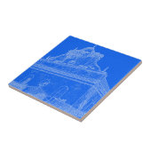 スロニムの大シナゴーグ建築スケッチ タイル (側面)