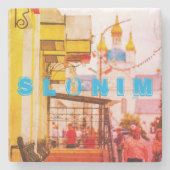 スロニムベラルーシ建築シティ通り街並 ストーンコースター (正面)