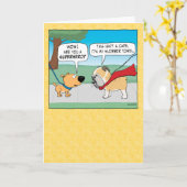 スロバおもしろいリーブルドッグスーパーヒーローハッピーバースデー カード (黄色い花)