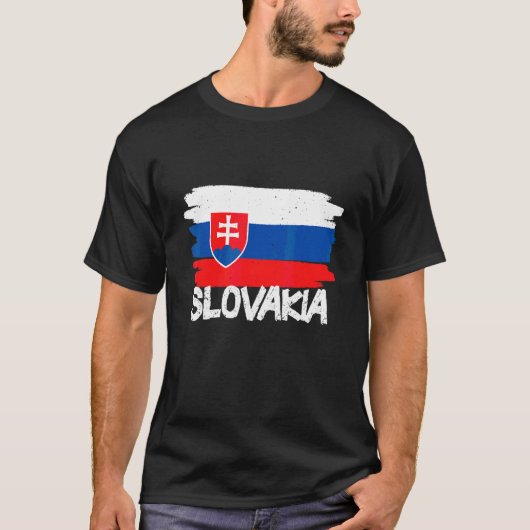 スロバカッコいいキア国旗 Tシャツ (正面)