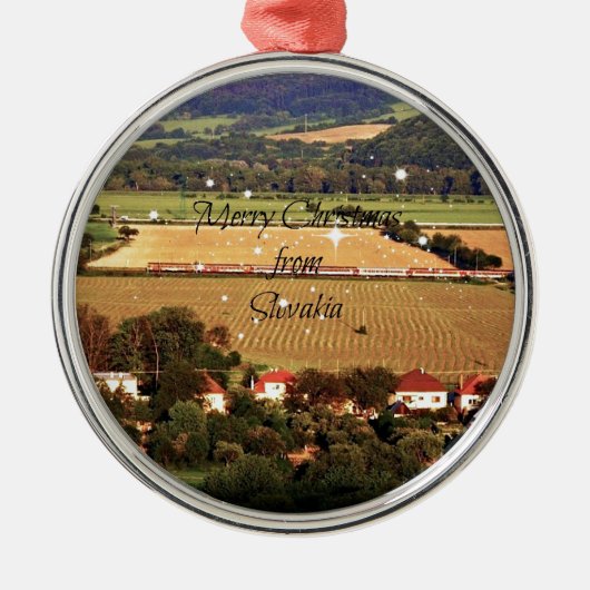 スロバキアからのメリークリスマス メタルオーナメント (正面)