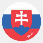 スロバキアとスロバキア国旗の愛国者,休日/スポーツ ラウンドシール (正面)