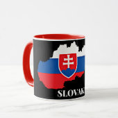 スロバキアのシルエット、ラベル付き、 マグカップ (正面左)