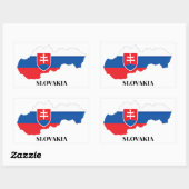 スロバキアのシルエット、ラベル付き、 長方形シール (シート)