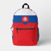 スロバキアのバックパック、愛国的、スロバキア国旗 プリントバックパック (正面)