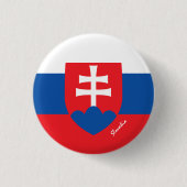 スロバキアのボタン、愛国的なスロバキア国旗のファッション 缶バッジ (正面)
