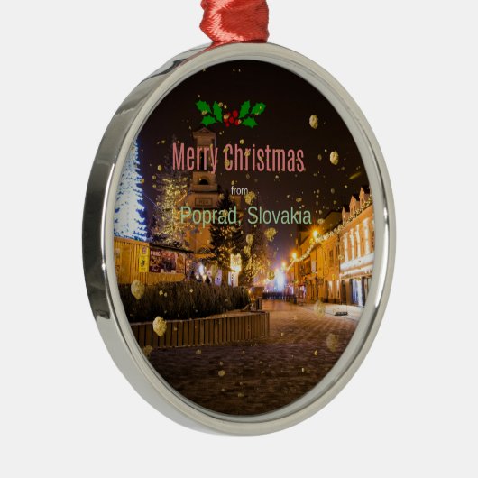 スロバキアのポプラッドからのメリークリスマス メタルオーナメント (右)
