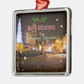 スロバキアのポプラッドからのメリークリスマス メタルオーナメント (左)