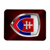 スロバキアのメタリックエンブレム マグネット (横)