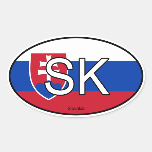 スロバキアのユーロステッカー 楕円形シール (正面)