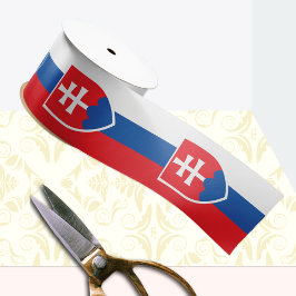 スロバキアのリボン、トリコロール、エンブレム、スロバキア国旗 サテンリボン