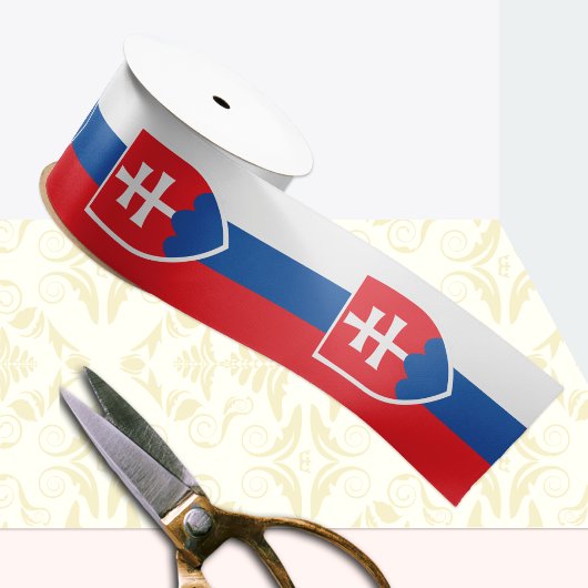 スロバキアのリボン、トリコロール、エンブレム、スロバキア国旗 サテンリボン