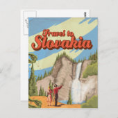 スロバキアのヴィンテージ旅行ポスター ポストカード (正面/裏面)