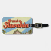スロバキアのヴィンテージ旅行ポスター。 ラゲッジタグ (正面横)