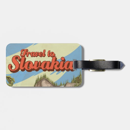 スロバキアのヴィンテージ旅行ポスター。 ラゲッジタグ (裏面横)
