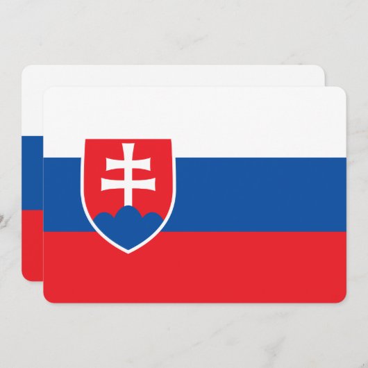 スロバキアの国旗がデザインされた愛国的な招待状 招待状 (正面/裏面)