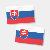 スロバキアの国旗が付いた名札 バッジ (正面＆裏面)