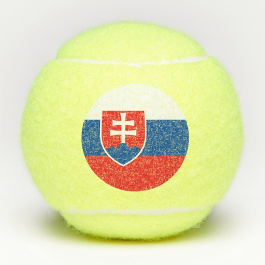 スロバキアの国旗とペンのテニスボール テニスボール (正面)