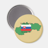 スロバキアの国旗と地図 マグネット (正面/裏面)
