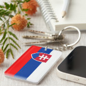 スロバキアの国旗のスペインのな国家の記号 キーホルダー (正面右)