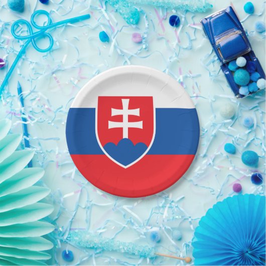 スロバキアの国旗を持つ愛国的紙プレート ペーパープレート (パーティー)