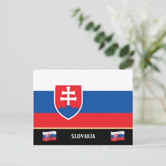 スロバキアの国旗 & スロバキア国 旅行 / スロバキア ポストカード (スタンド正面)
