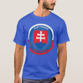 スロバキアの国章 サークル型 Tシャツ (正面)