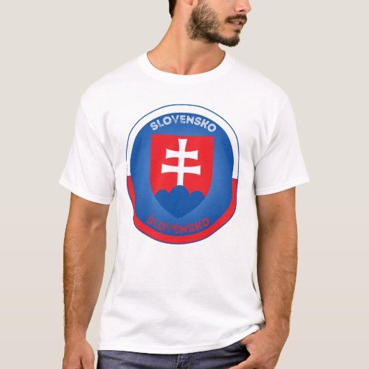 スロバキアの国章 サークル型  Tシャツ (正面)