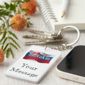 スロバキアの振る旗 キーホルダー (正面右)