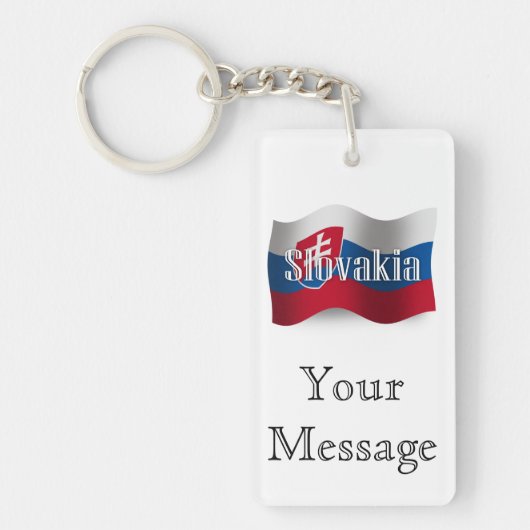 スロバキアの振る旗 キーホルダー (正面)