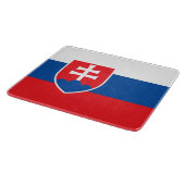 スロバキアの旗と小さなガラスの切断ボード カッティングボード (角)