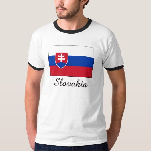 スロバキアの旗のデザイン Tシャツ (正面)