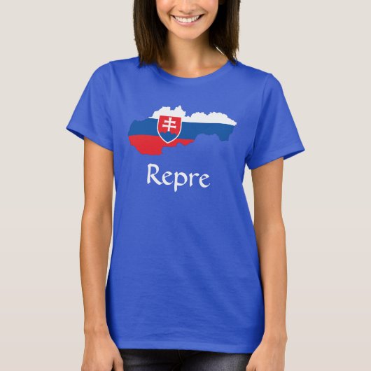 スロバキアの旗の地図Tシャツの修理 Tシャツ (正面)