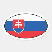 スロバキアの旗の楕円形のステッカー 楕円形シール (正面)