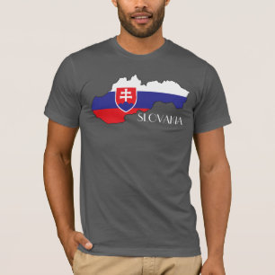 スロバキアの旗地図のワイシャツ Tシャツ