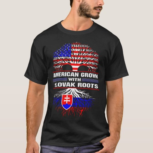 スロバキアの根で栽培されたアメリカ人 Tシャツ (正面)